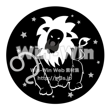 獅子座のシルエット素材 W-022801