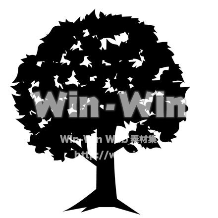 木のシルエット素材 W-023095