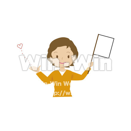 旗を持つ女性のCG・イラスト素材 W-023710