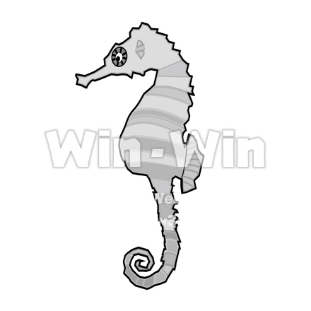 たつのおとしご父のシルエット素材 W-023413