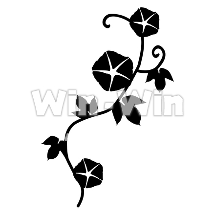 朝顔のシルエット素材 W-022284