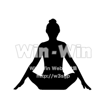 ヨガポーズのシルエット素材 W-022806