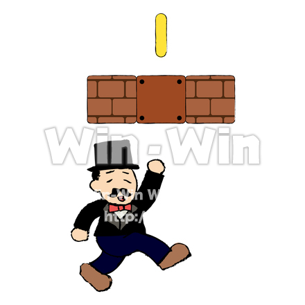 コインをゲットする紳士のCG・イラスト素材 W-023606