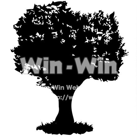 木のシルエット素材 W-022150