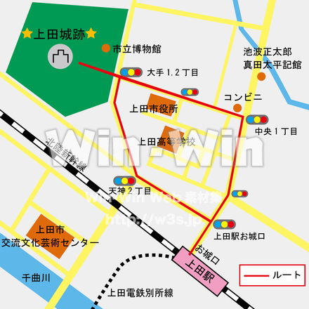 上田城跡のCG・イラスト素材 W-022644