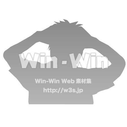 悩む影のシルエット素材 W-022452