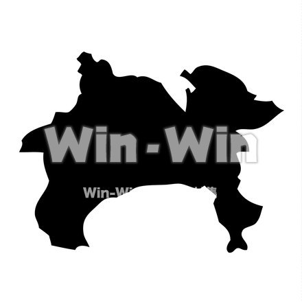 神奈川県シルエットのシルエット素材 W-022149