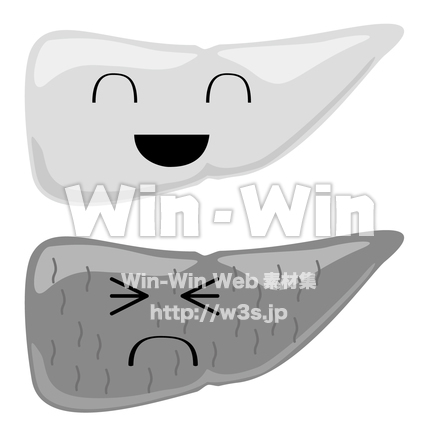 肝臓くんのシルエット素材 W-022844