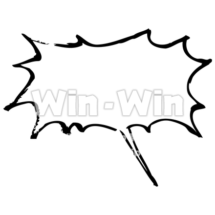 手書き文字「ふきだし」のシルエット素材 W-022929