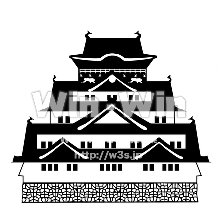 大阪城のシルエット素材 W-023618