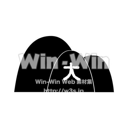 大文字のシルエット素材 W-023580