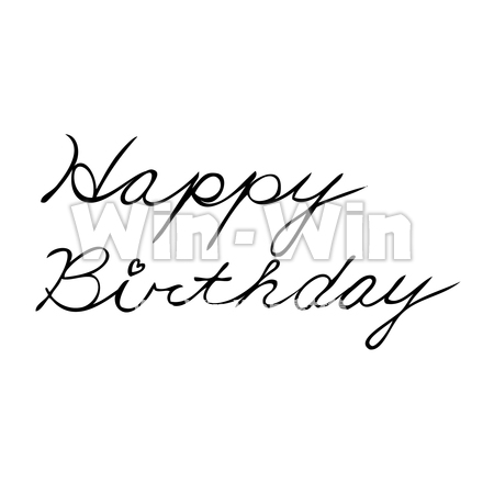 Happy　Birthdayのシルエット素材 W-022251
