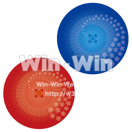 番傘のCG・イラスト素材 W-022599