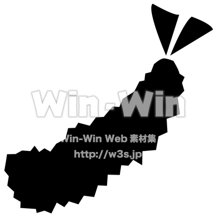 えび天ぷらのシルエット素材 W-022168