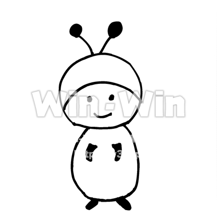 あおむし君のシルエット素材 W-023886