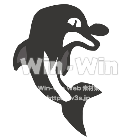 イルカのシルエット素材 W-023430