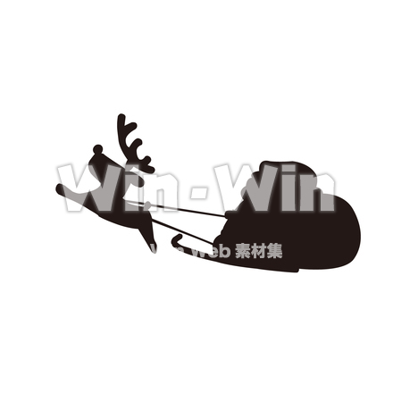 サンタとトナカイシルエットのシルエット素材 W-023941