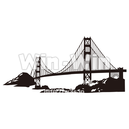 ゴールデンゲートのシルエット素材 W-023722