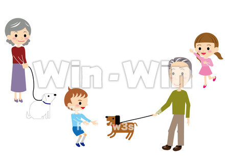 犬の散歩／Coaクラブ指定キャラクターのCG・イラスト素材 W-022677