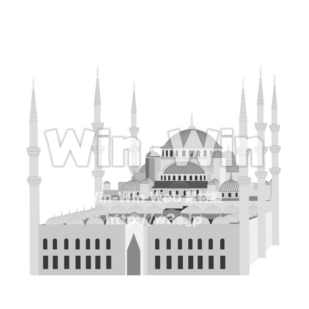 ブルーモスクのシルエット素材 W-022998