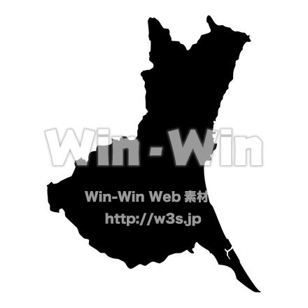 茨城県のシルエット素材 W-023955