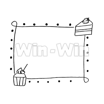 ケーキのフレームのシルエット素材 W-023903