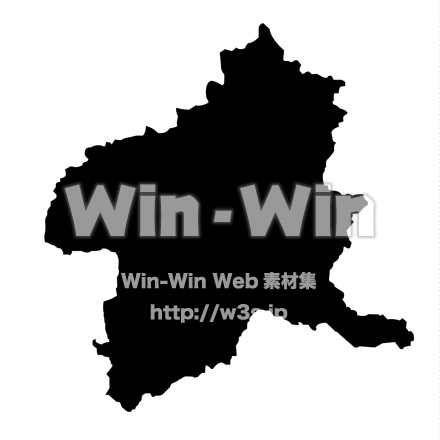 群馬県のシルエット素材 W-023839