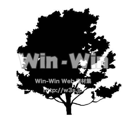 木のシルエット素材 W-023077