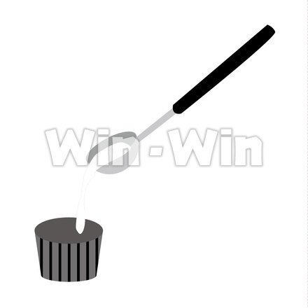 生地の流しこみ（お菓子作り）のシルエット素材 W-023376