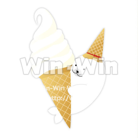 ソフトクリームとアザラシのCG・イラスト素材 W-022339