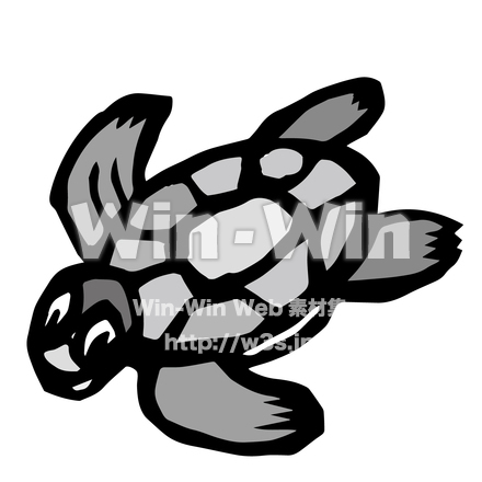 かめのシルエット素材 W-023425