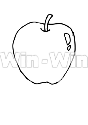 りんごのシルエット素材 W-023874