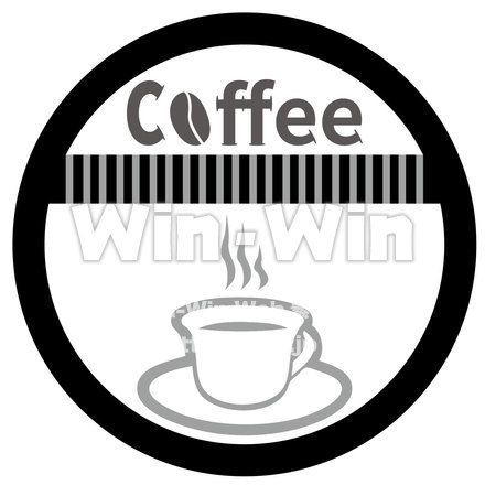 カフェ　エンブレムのシルエット素材 W-022152