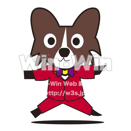 ダンスする犬のCG・イラスト素材 W-023812