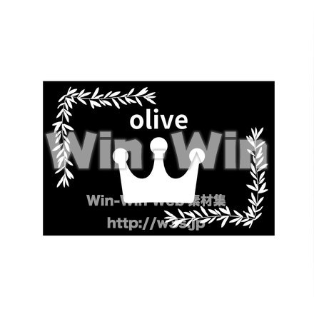 オリーブ　ラベルのシルエット素材 W-022135