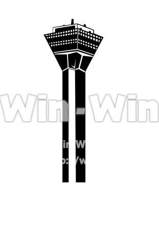 五稜郭タワーのシルエット素材 W-023837