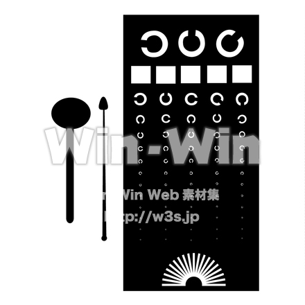 視力検査表と検査グッズのシルエット素材 W-022725