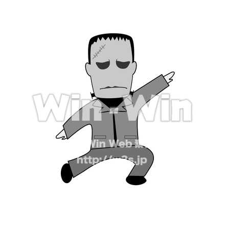 ハロウィン「フランケンシュタイン」のシルエット素材 W-022945