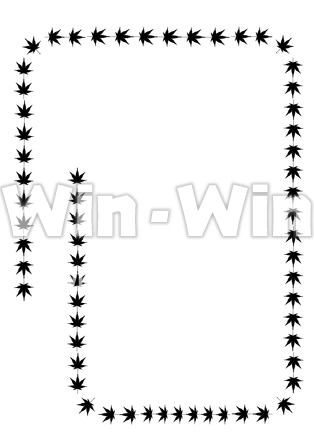 パターンブラシ「紅葉」のシルエット素材 W-023014