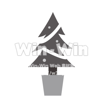 ツリーのシルエット素材 W-023939