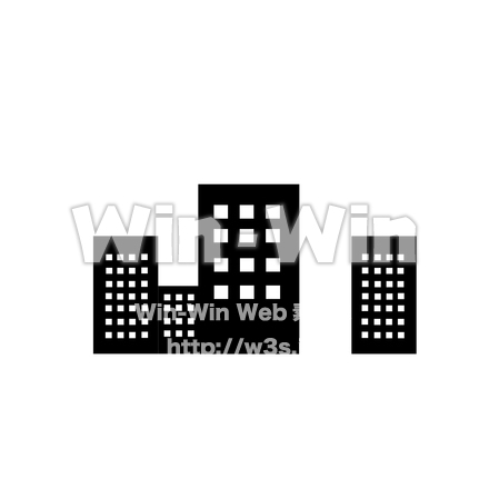 ビルのシルエット素材 W-023579