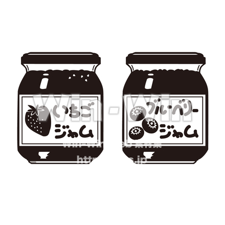 いちごジャムとブルーベリージャムのシルエット素材 W-022717