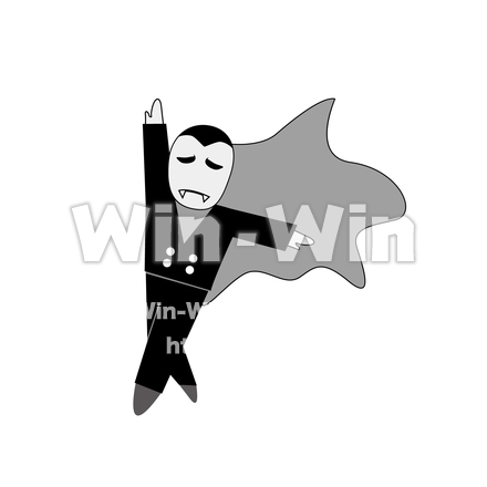 ハロウィン「ドラキュラ」のシルエット素材 W-022942