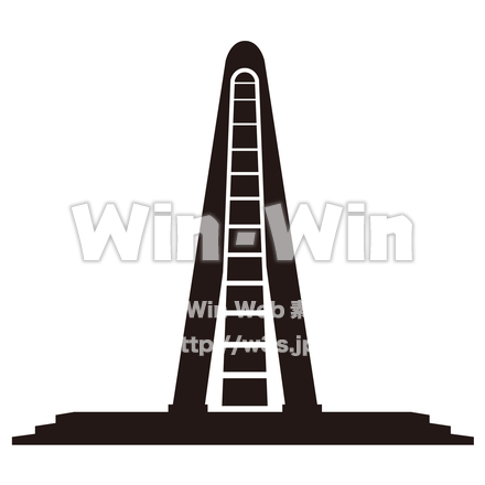 夢見ヶ崎動物公園記念碑のシルエット素材 W-023535