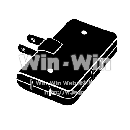 電源たこ足のシルエット素材 W-022803