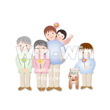 花を持つ人たちのCG・イラスト素材 W-022679