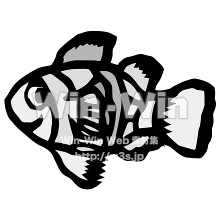 魚のシルエット素材 W-023419