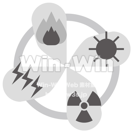 エネルギーのシルエット素材 W-023009