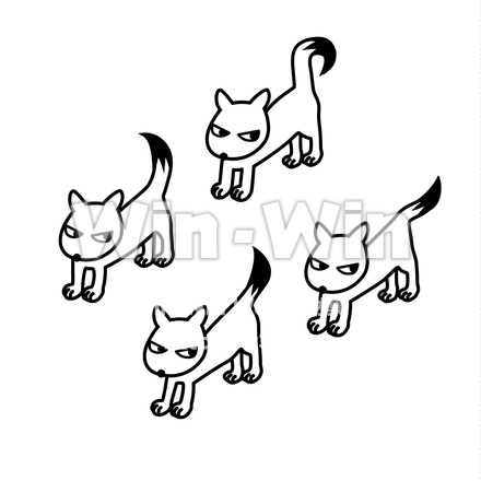 書道お得意ワンコたちのCG・イラスト素材 W-023689