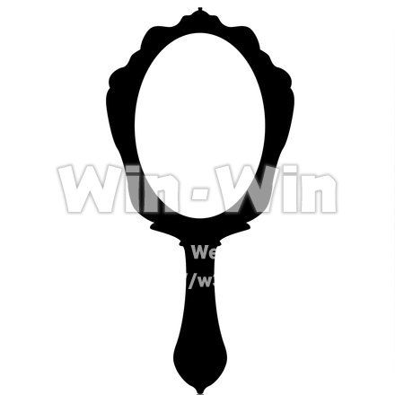 手鏡のシルエット素材 W-022123